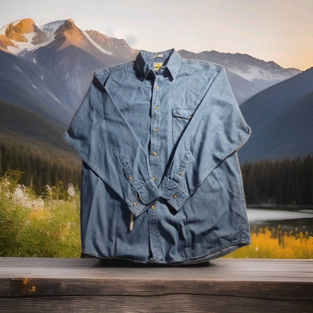 Pearl River Denim Western Pearl Snap XL Long Sleeve 1667 - Picture 1 of 7